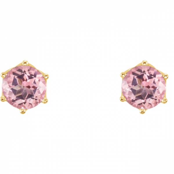 Gemstone Earrings - Round 6-Prong Woven Earrings  - image 2