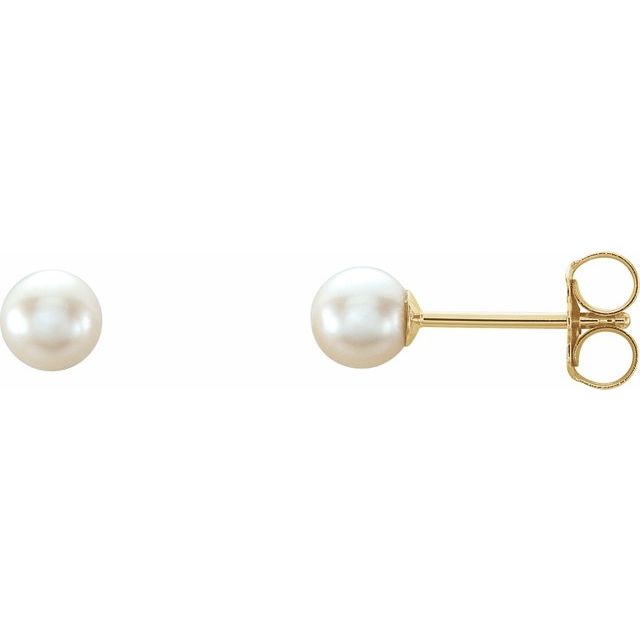 Gemstone Earrings - Akoya Cultured Pearl Stud Earrings