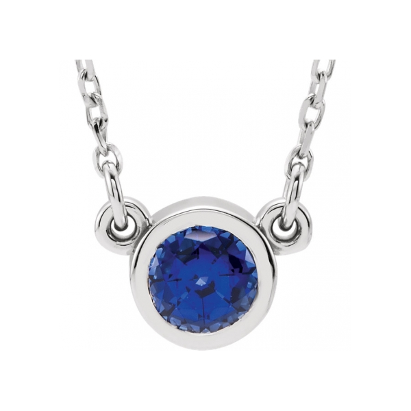 Gemstone Necklaces - Lab-Created Sapphire Necklace
