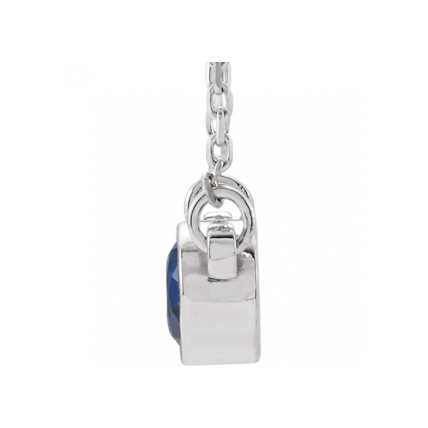 Gemstone Necklaces - Lab-Created Sapphire Necklace - image #2
