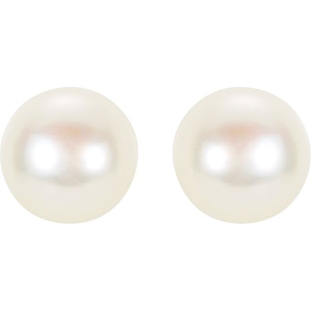 Gemstone Earrings - Panache® Freshwater Cultured Pearl Stud Earrings - image 2