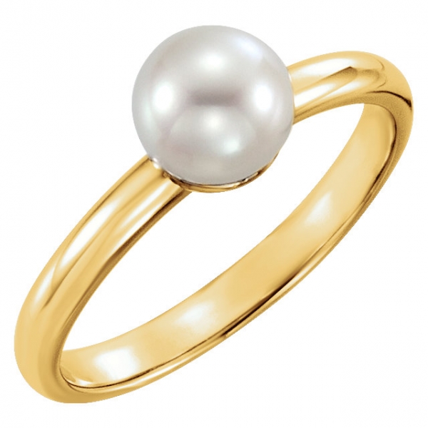 Anniversary Bands - Solitaire Pearl Ring