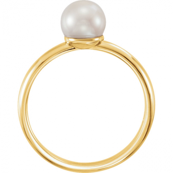 Anniversary Bands - Solitaire Pearl Ring - image #2