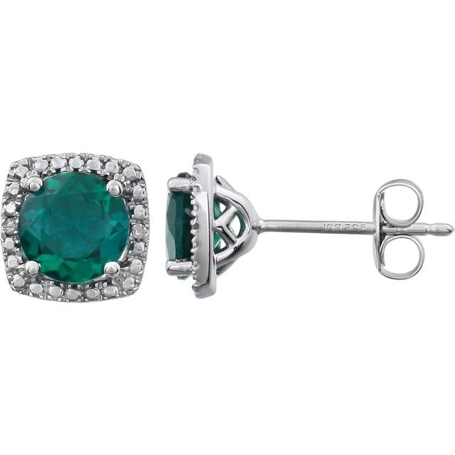 Gemstone Earrings - Halo-Style Birthstone Earrings 