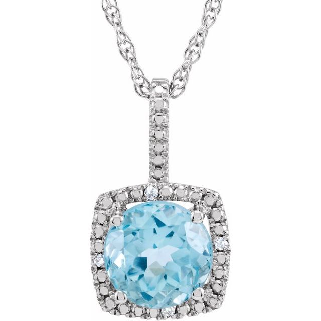 Gemstone Necklaces - Halo-Style Birthstone Necklace