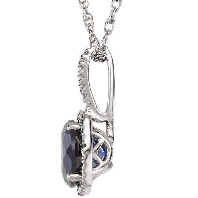 Gemstone Necklaces - Halo-Style Birthstone Necklace - image #2