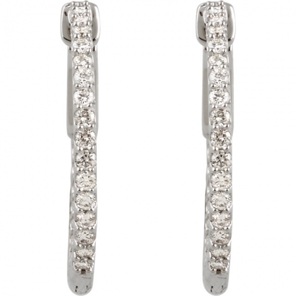 Gemstone Earrings - Inside/Outside Hoop Earrings - image 2