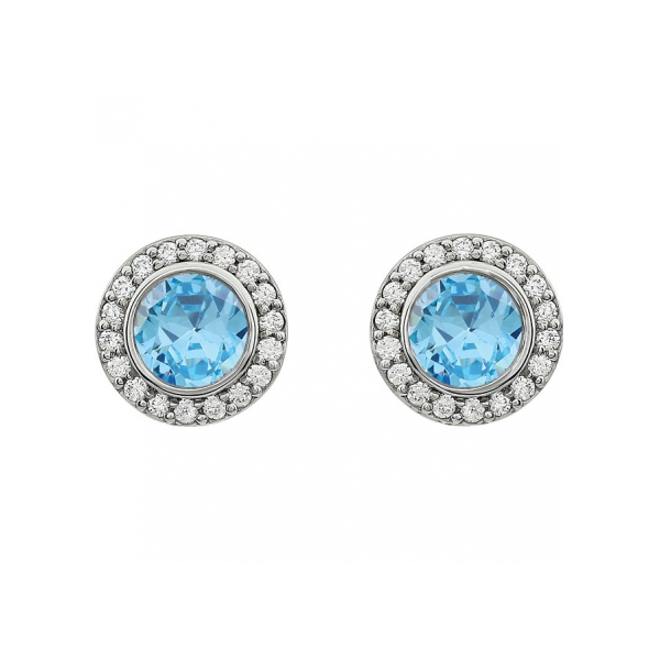 Light Blue Cubic Zirconia Earrings 651640 103 P Gemstone Gemstone Earrings Light Blue Cubic Zirconia Image 2