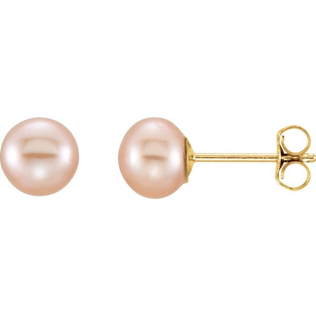 Gemstone Earrings - Freshwater Cultured Pearl Stud Earrings