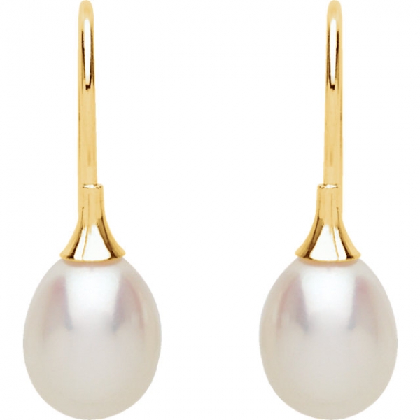 Gemstone Earrings - Freshwater Cultured Pearl Earrings - image #2