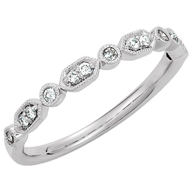 Diamond Fashion Rings - Milgrain Stackable Ring
