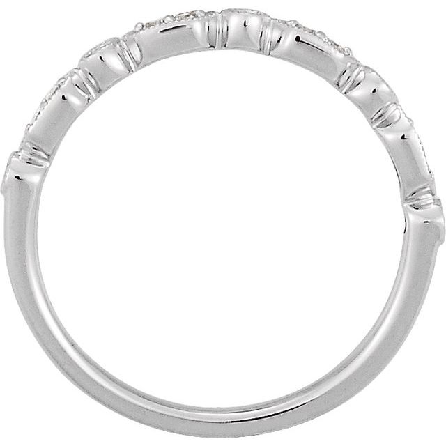 Diamond Fashion Rings - Milgrain Stackable Ring - image #2