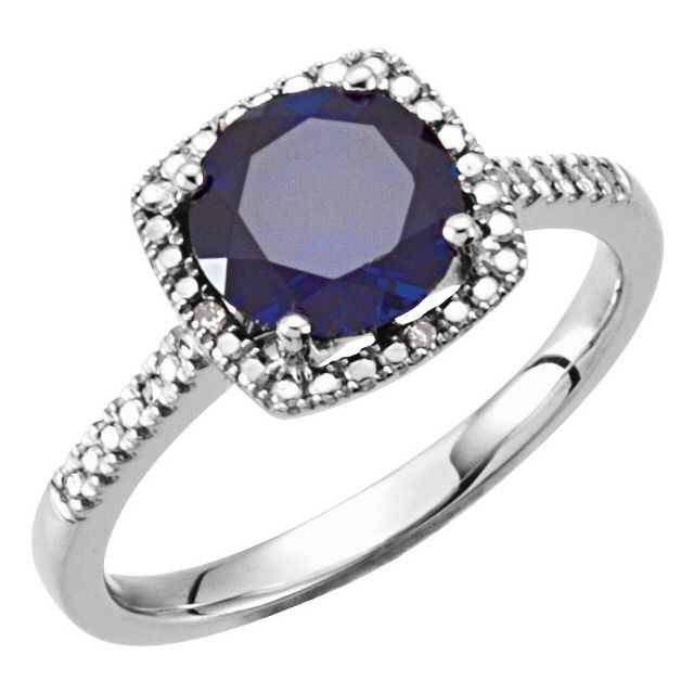 Rings - Halo-Style Birthstone Ring 