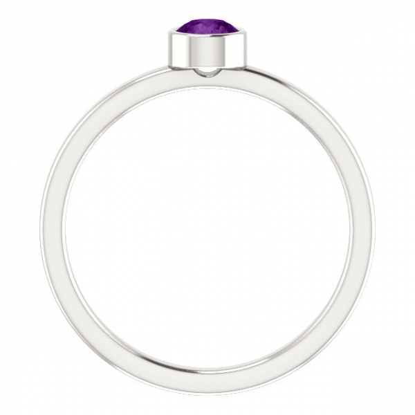 Gemstone rings - Bezel Set Solitaire Ring - image #2