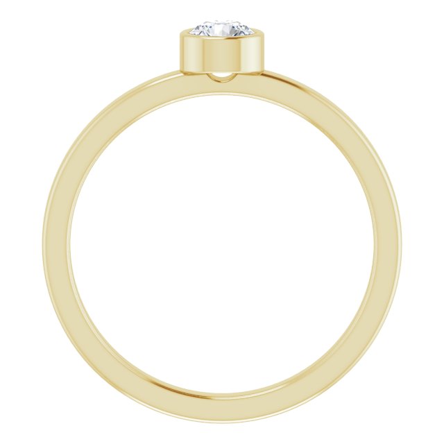 Diamond Fashion Rings - Bezel-Set Solitaire Ring - image 2