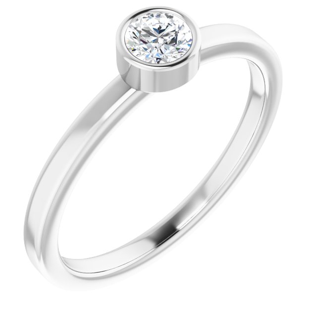 Diamond Fashion Rings - Bezel-Set Solitaire Ring