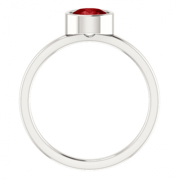 Gemstone rings - Bezel Set Solitaire Ring - image #2