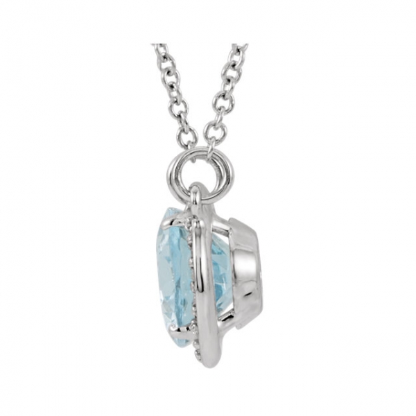 Diamond Necklaces - Halo-Style Necklace - image #2
