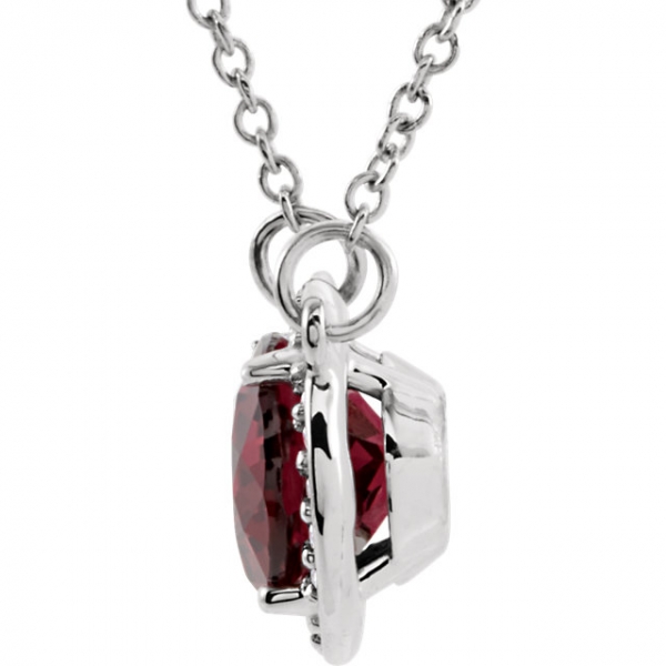 Diamond Necklaces - Halo-Style Necklace - image #2