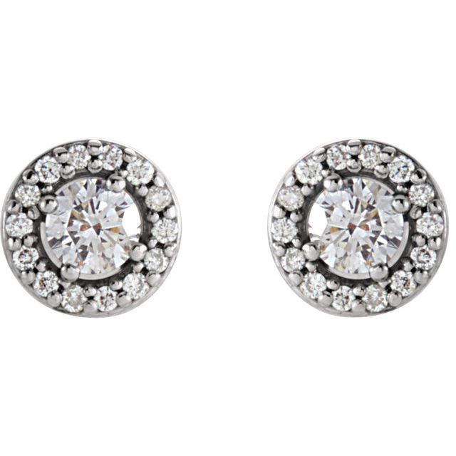 Diamond Earrings - Halo-Style Earrings - image #2