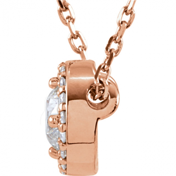 Diamond Necklaces - Halo-Style  Necklace - image #2