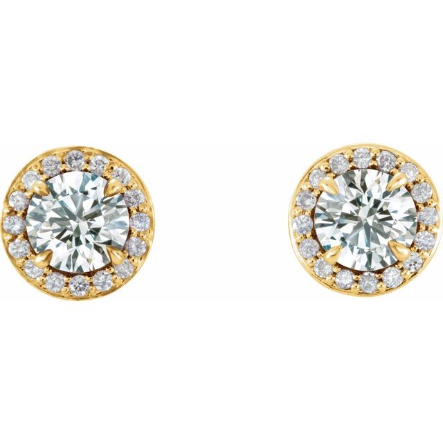 Gemstone Earrings - Halo-Style Earrings - image #2