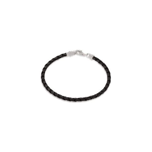 Bracelets - Kera® 3.0 mm Black Braided Leather Bracelet