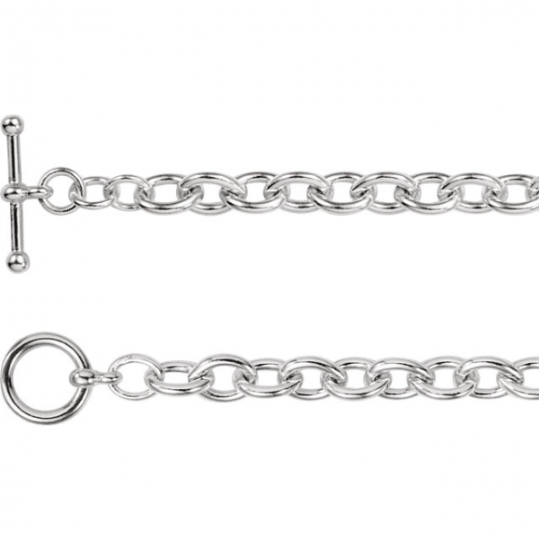 Diamond Bracelets - Cable Link Bracelet with Toggle Clasp