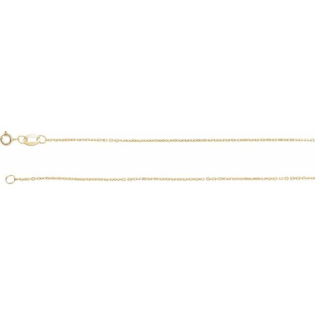 Necklaces - 1 mm Solid Diamond-Cut Cable Chain 