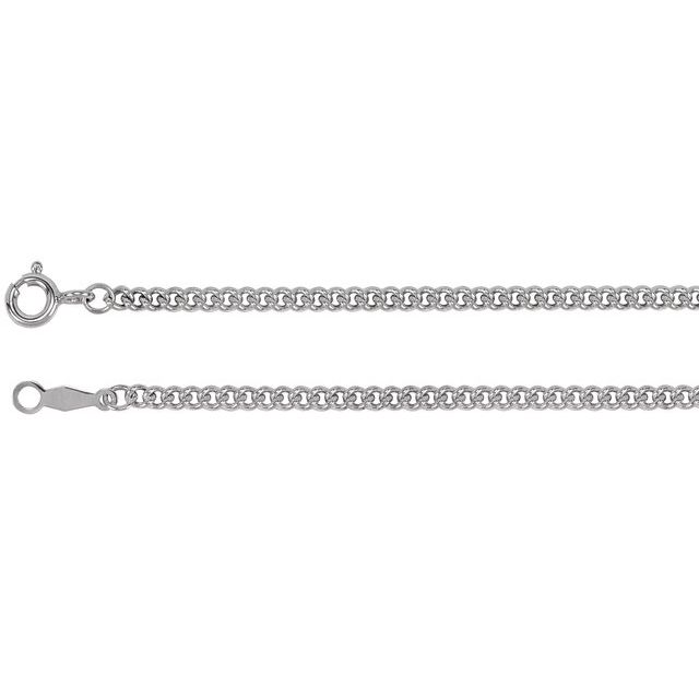 Necklaces - 2.25 mm Sterling Silver Solid Curb Link Chain  