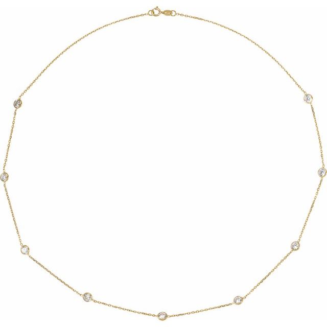 Gemstone Necklaces - Bezel-Set Station Necklace