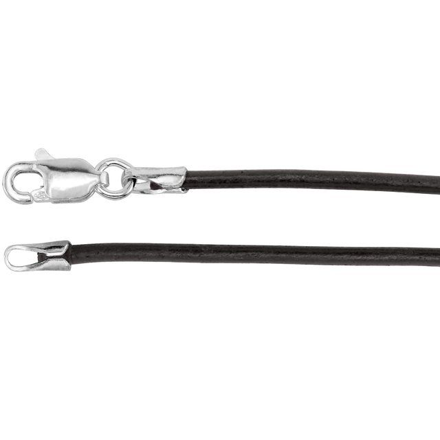 Necklaces - 2 mm Black Rubber Cord Necklace 