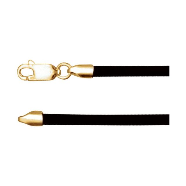 Necklaces - 3 mm Black Rubber Cord Necklace 