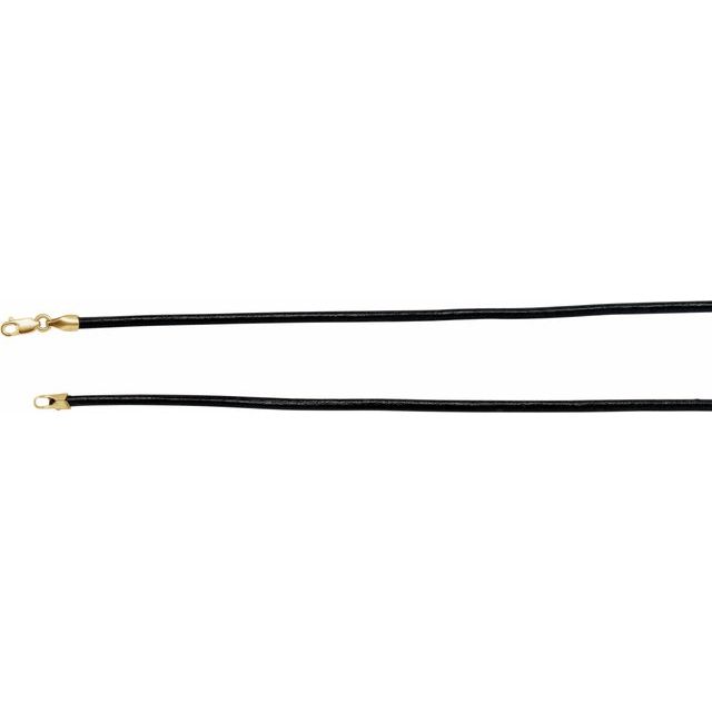 Necklaces - 2 mm Black Leather Cord  