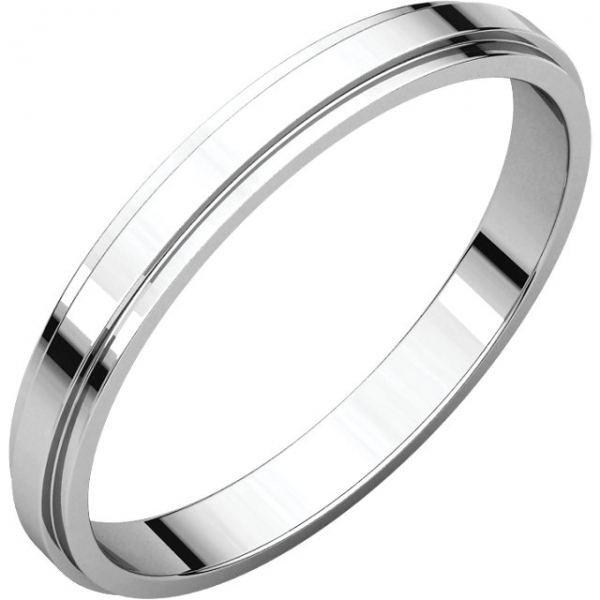 Gemstone Rings - Flat Edge Bands