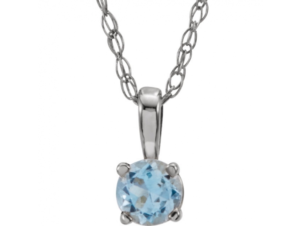 Gemstone Necklaces - Youth Solitaire Birthstone  Necklace 