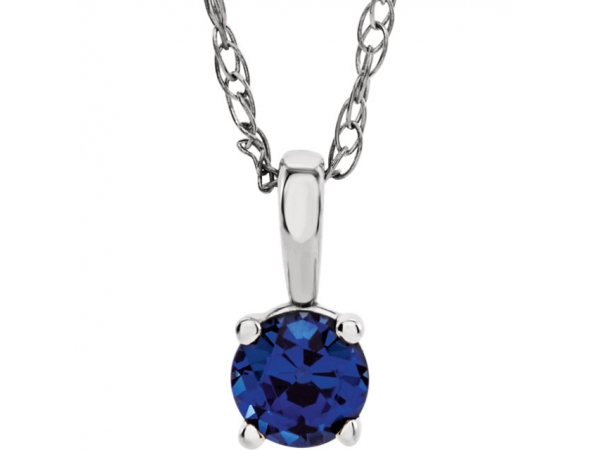 Gemstone Necklaces - Youth Solitaire Birthstone  Necklace 