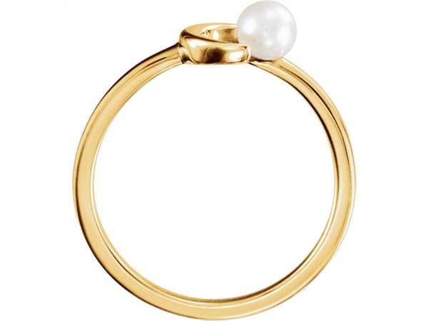 Rings - Pearl Crescent Moon Ring  - image 2