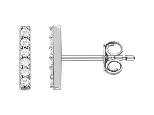 Bar Earrings - Platinum 1/10 CTW Diamond Vertical Bar Earrings
