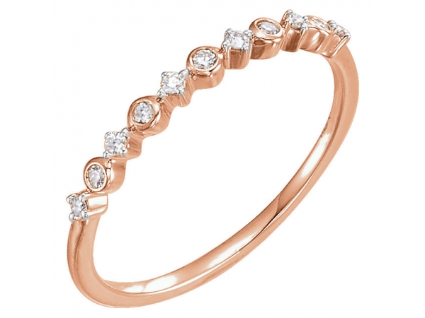 Stackable Ring - 14K Rose 1/10 CTW Diamond Ring Size 7 