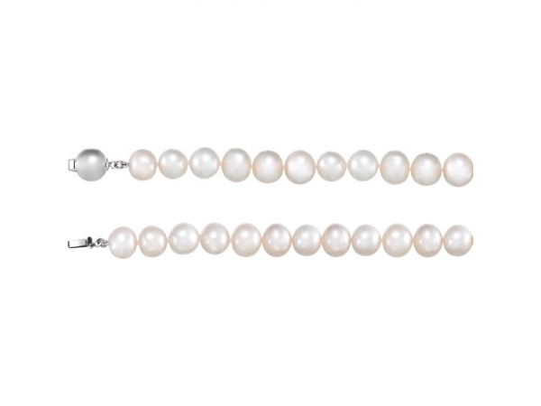 Freshwater Cultured Pearl Strand Necklace - Sterling Silver Freshwater Cultured Pearl 18