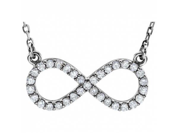 Infinity Necklace - 14K White 1/8 CTW Diamond Infinity 16 1/2