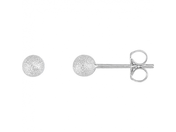Stardust Ball Earrings - Sterling Silver 4 mm Stardust Ball Earrings 