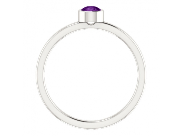 Gemstone Rings - Bezel Set Solitaire Ring - image #2