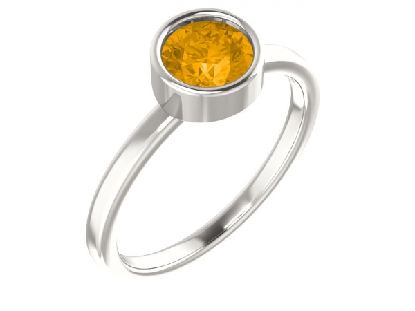 Gemstone Rings - Bezel Set Solitaire Ring