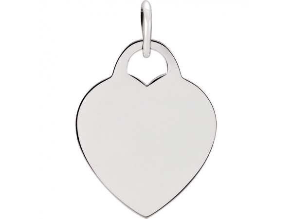 Heart Shaped Charm - Sterling Silver 26.83x20.51mm Heart Charm 