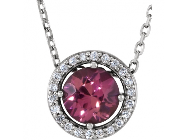 Gemstone Necklaces - Halo-Style Necklace