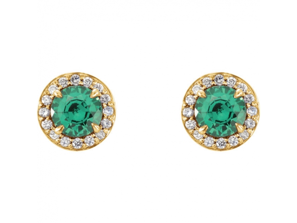 Chatham Lab Created Emerald Earrings 86458 6016 P Gemstone Gemstone Earrings Chatham Lab Created Emerald Image 2