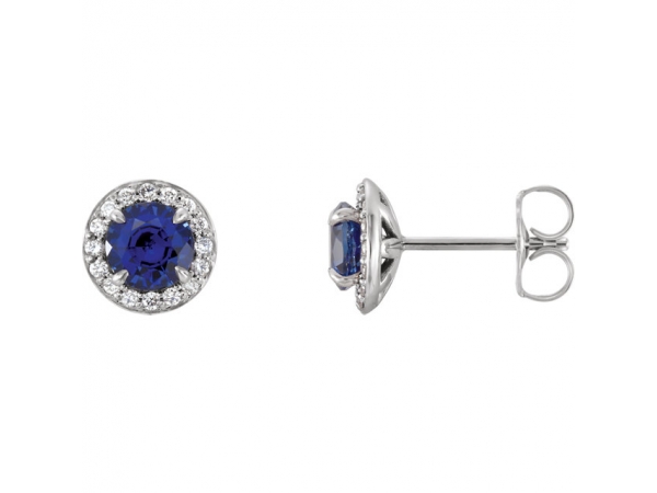 Chatham Lab Created Blue Shire Earrings 86458 647 P Gemstone Chatham Lab Created Blue Shire Earrings