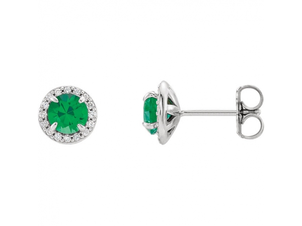 Chatham Lab Created Emerald Earrings 86458 657 P Gemstone Chatham Lab Created Emerald Earrings